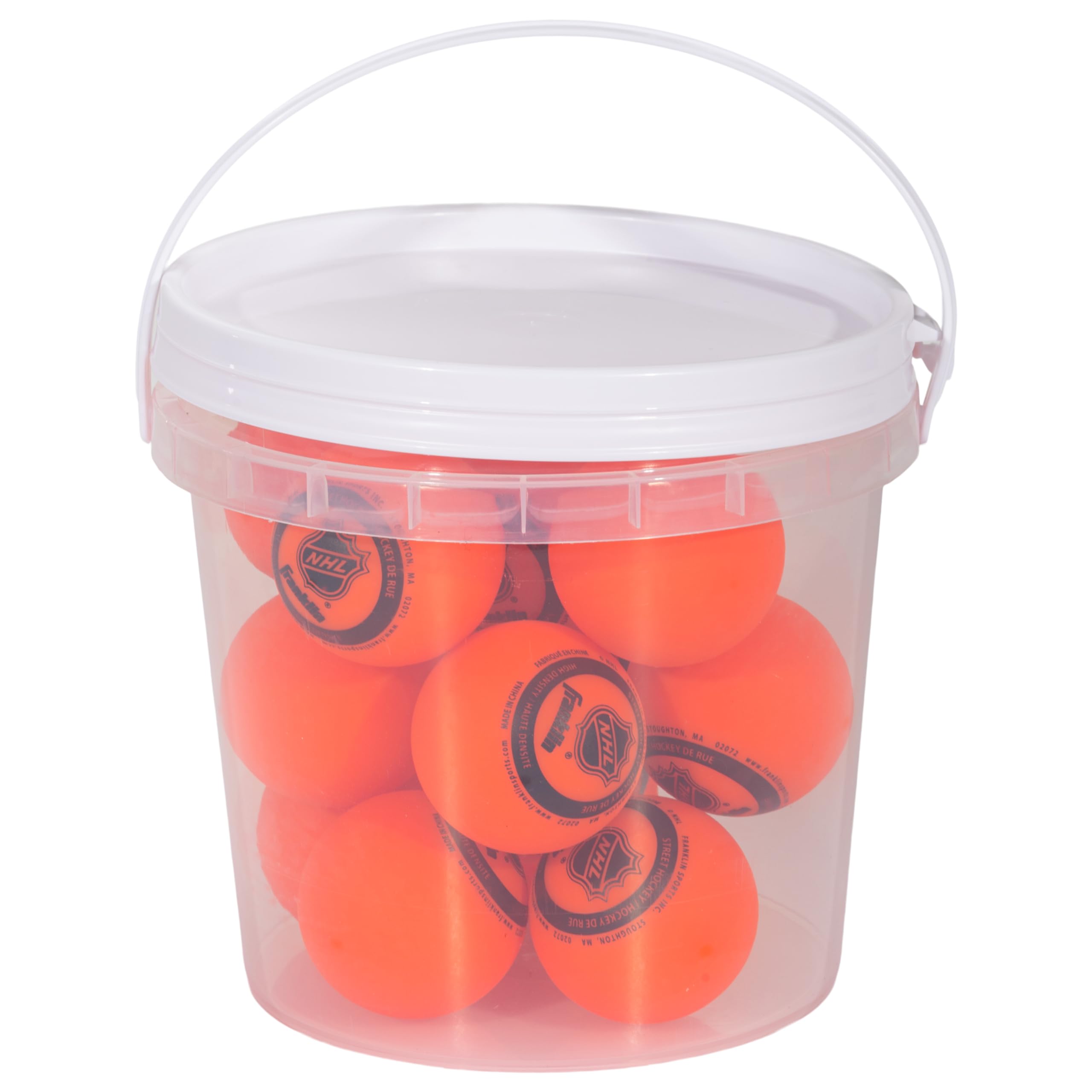 Franklin Sports 15 Stück Mini Street Hockey Bälle LNH - Kein Rückprall - Rollhockeybälle Mini 5cm (2 Zoll) orange
