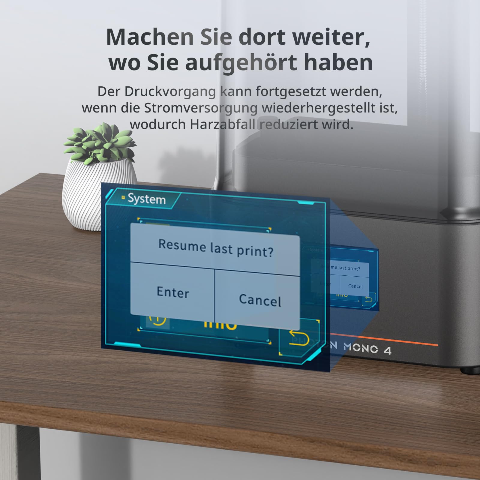 ANYCUBIC Photon Mono 4 10K Resin 3D Drucker, mit 7-Zoll-Monochrom-LCD-Bildschirm, Druckgeschwindigkeit 70 mm/h(High Speed Resin), LighTurbo Matrixlichtquelle, Druckgröße 153,4x87x165mm