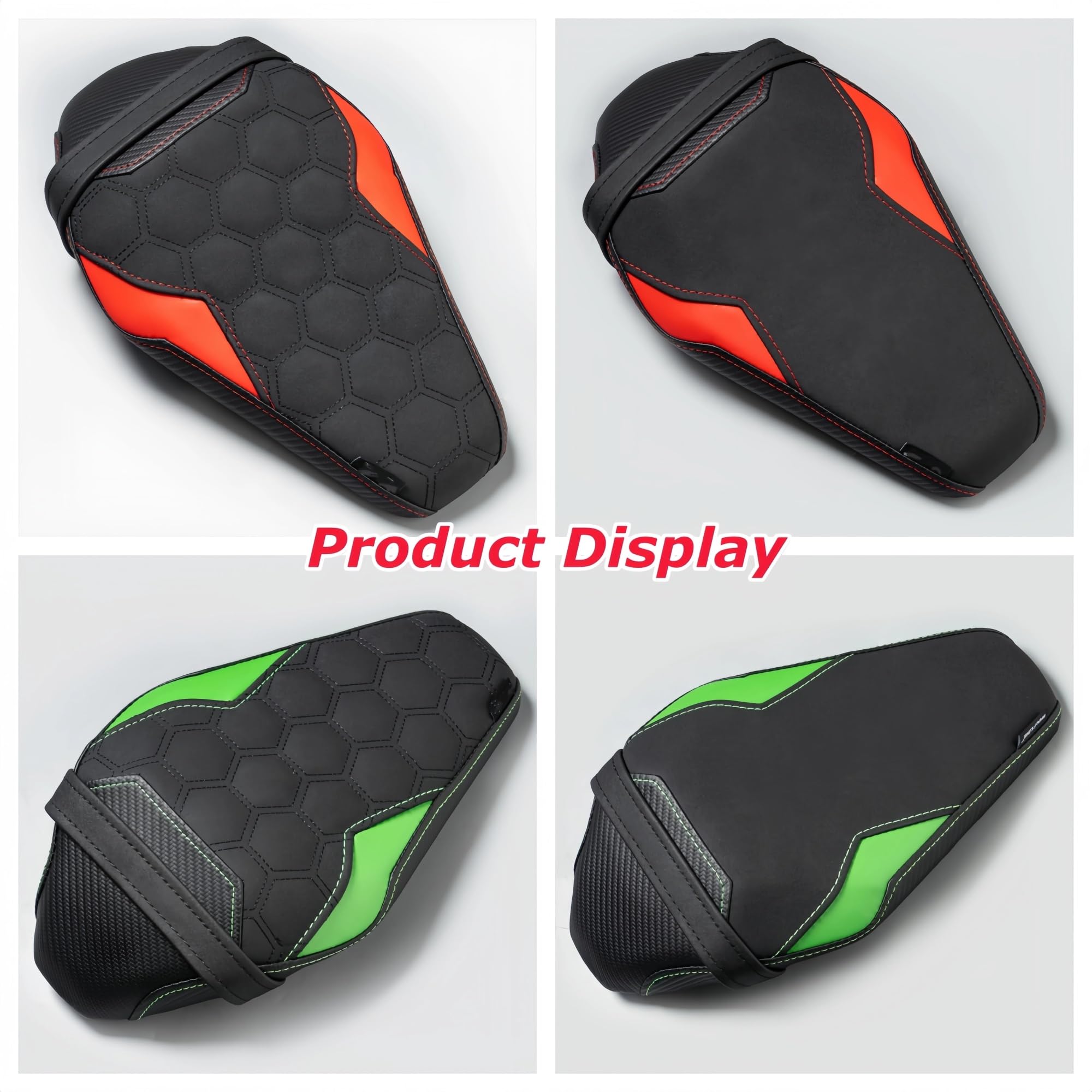 drążek Sissy z bagażnikiem Pasuje do Kawasaki Z 900 2025 Zestaw poduszek przednich tylnych siedzeń Poduszki siodłowe kierowcy pasażera(1 SET GREEN B)