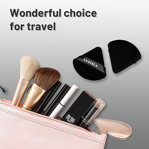 Miniatura 7 de COSTICA - 12 polvos para polvo facial, soplo triangular para base suelta y cosmética, soplo de maquillaje para contornear, herramientas de