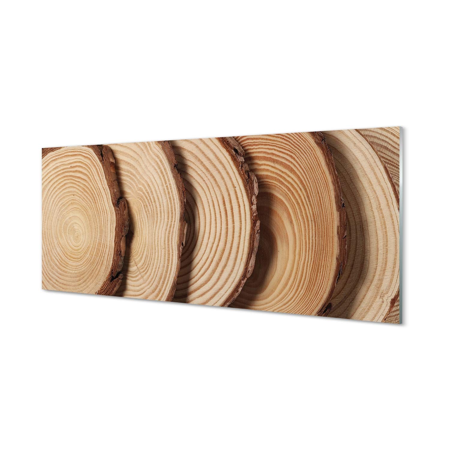 Tableau en verre 125x50cm tranches de grain du bois Tulup pour decoration murale