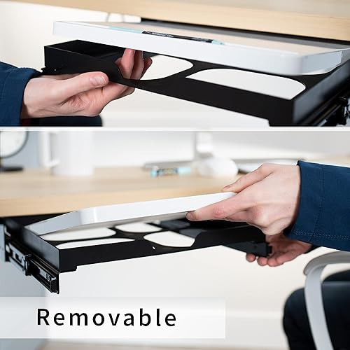 Miniatura 4 de VIVO DESK-WB01S - Cajón deslizante para pizarra blanca para debajo del escritorio, 11 pulgadas, organizador compacto de borrado en seco, estación de