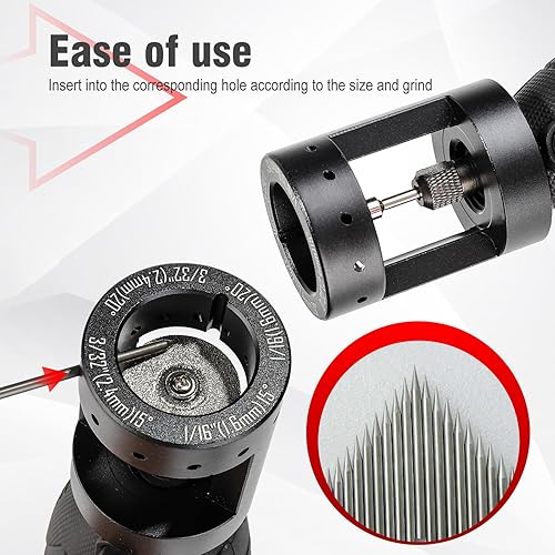 Miniatura 6 de 3mirrors - Afilador de electrodos de tungsteno de aluminio con cabezal de herramienta de soldadura TIG, ranura de corte multiángulo y