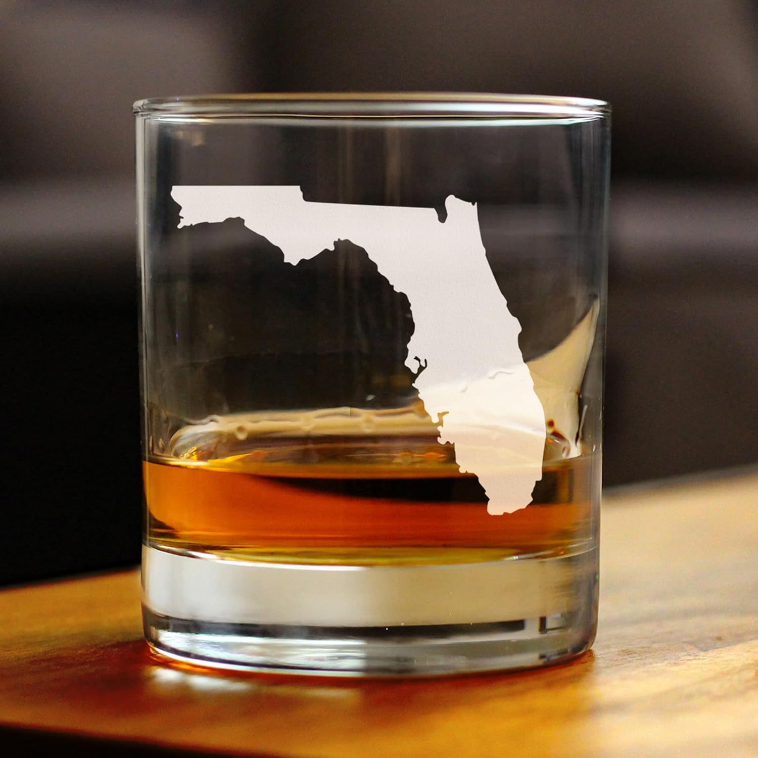 Bevvee Florida State Outline Whiskey Rocks Glass - State Themed Drinking Decor and Gifts for Floridian Women & Men - 10.25 Oz Whisky Tumbler Glasses - Image 3