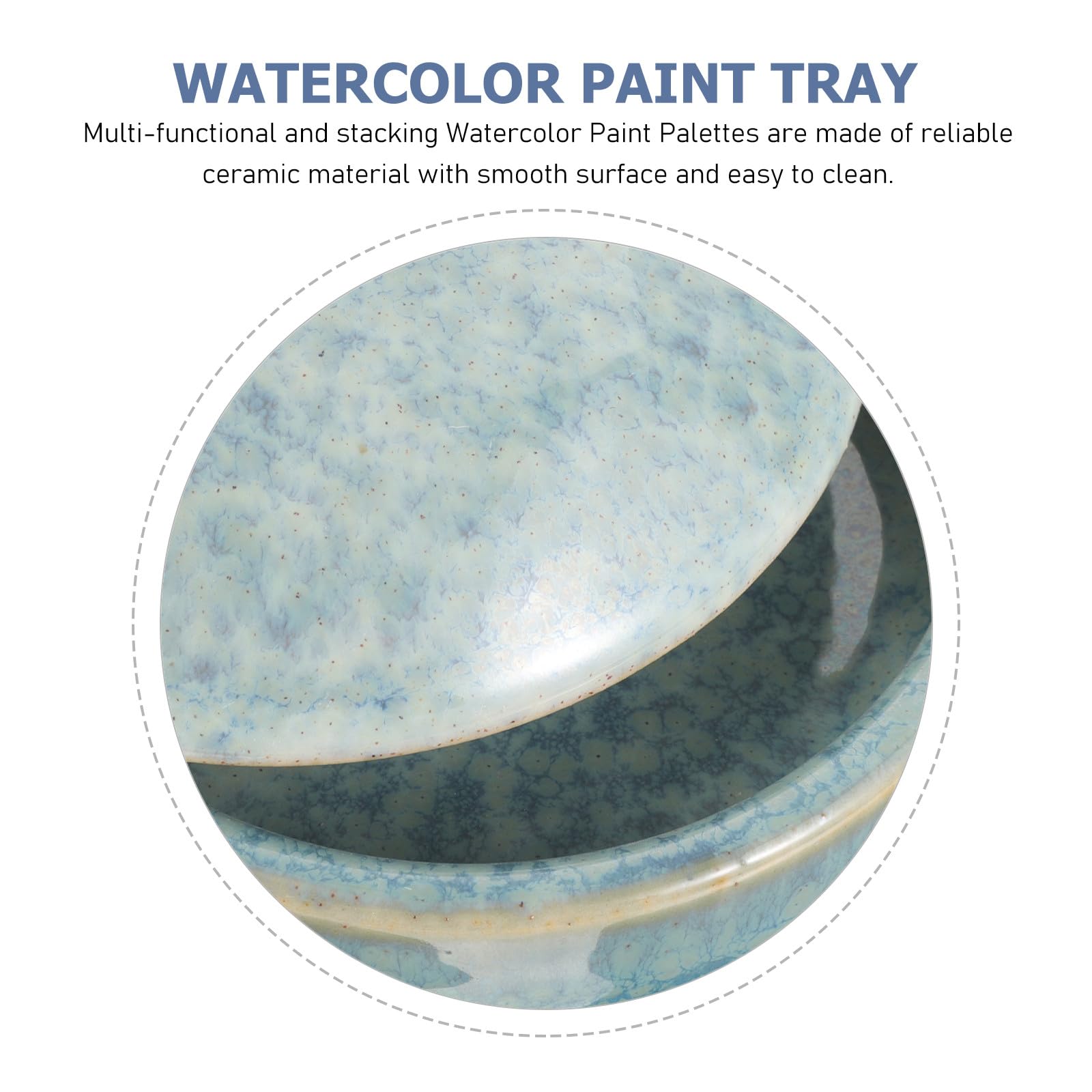 Palette Empilable en Céramique pour Peinture Aquarelle 5 Couches, Facile à Utiliser, pour Artistes et Garçon et Filles, Palette Pratique pour Mélanger Les Couleurs