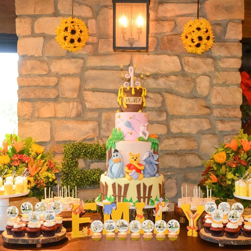 Cute Bear 1st Birthday Cake Topper - Honey Bear Theme, "Wild One" Design, Blue Vintage Cartoon Style - View #12