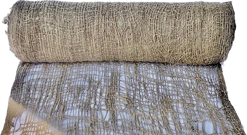 Miniatura 8 de Rollo de tela de barrera de arpillera para evitar malas hierbas, 100% yute, rollo de 225 pies de largo x 48 pulgadas de ancho, manta de malla de
