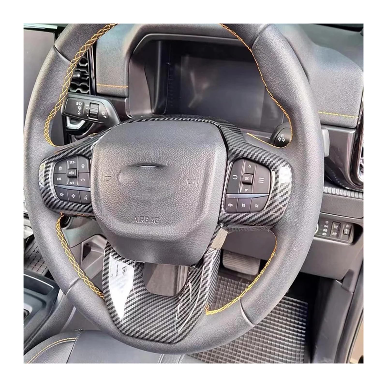 NOZADO 3 pz/set accessori per lo styling dell'auto copertura del volante adesivo decorativo adatto per Ford Focus 3 MK3 2012-2014 KUGA 2013-2015 adesivi per riparazione volante auto stampaggio