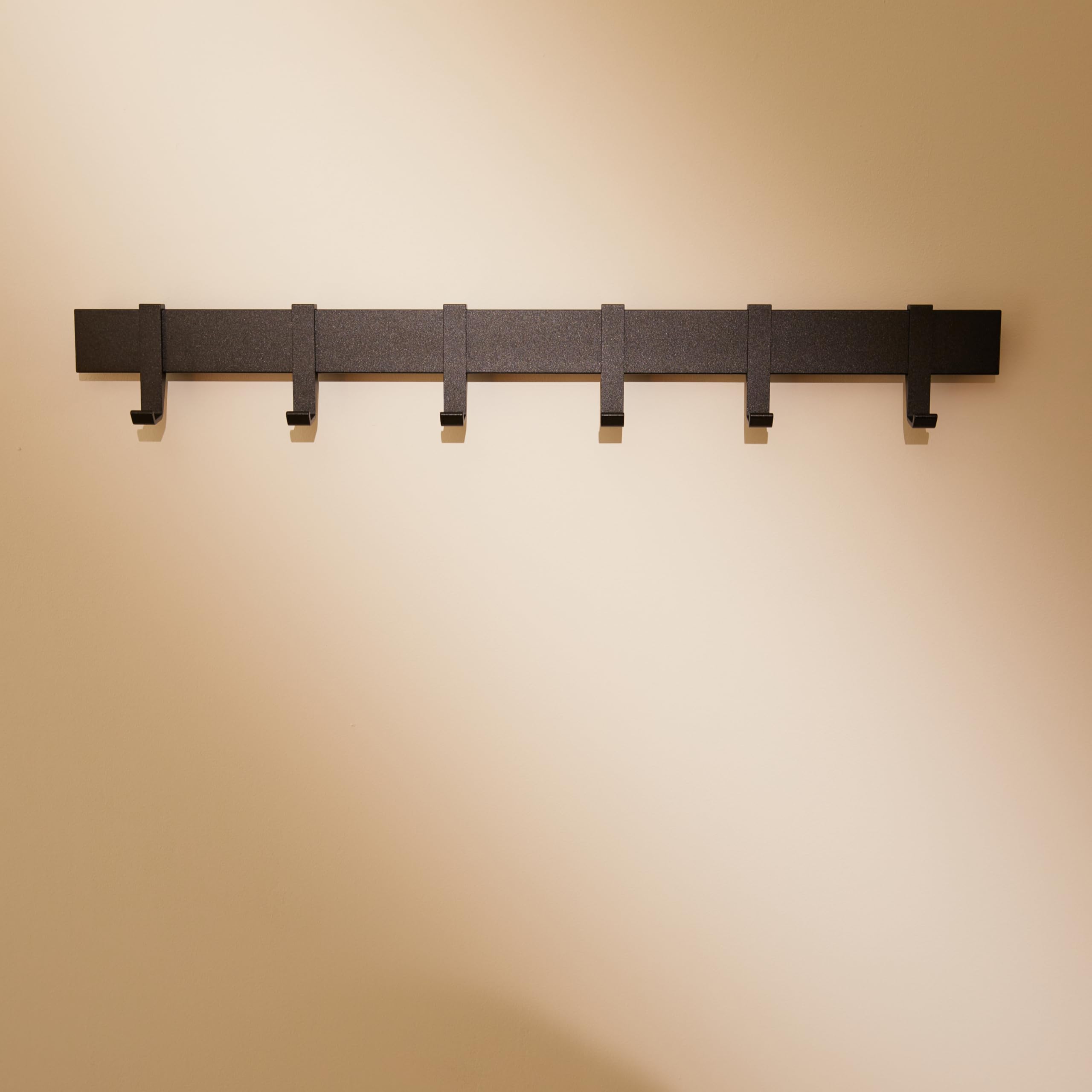 Appendiabiti Da Parete Moderno Amburgo - 80cm Nero Con Ganci Nascosti