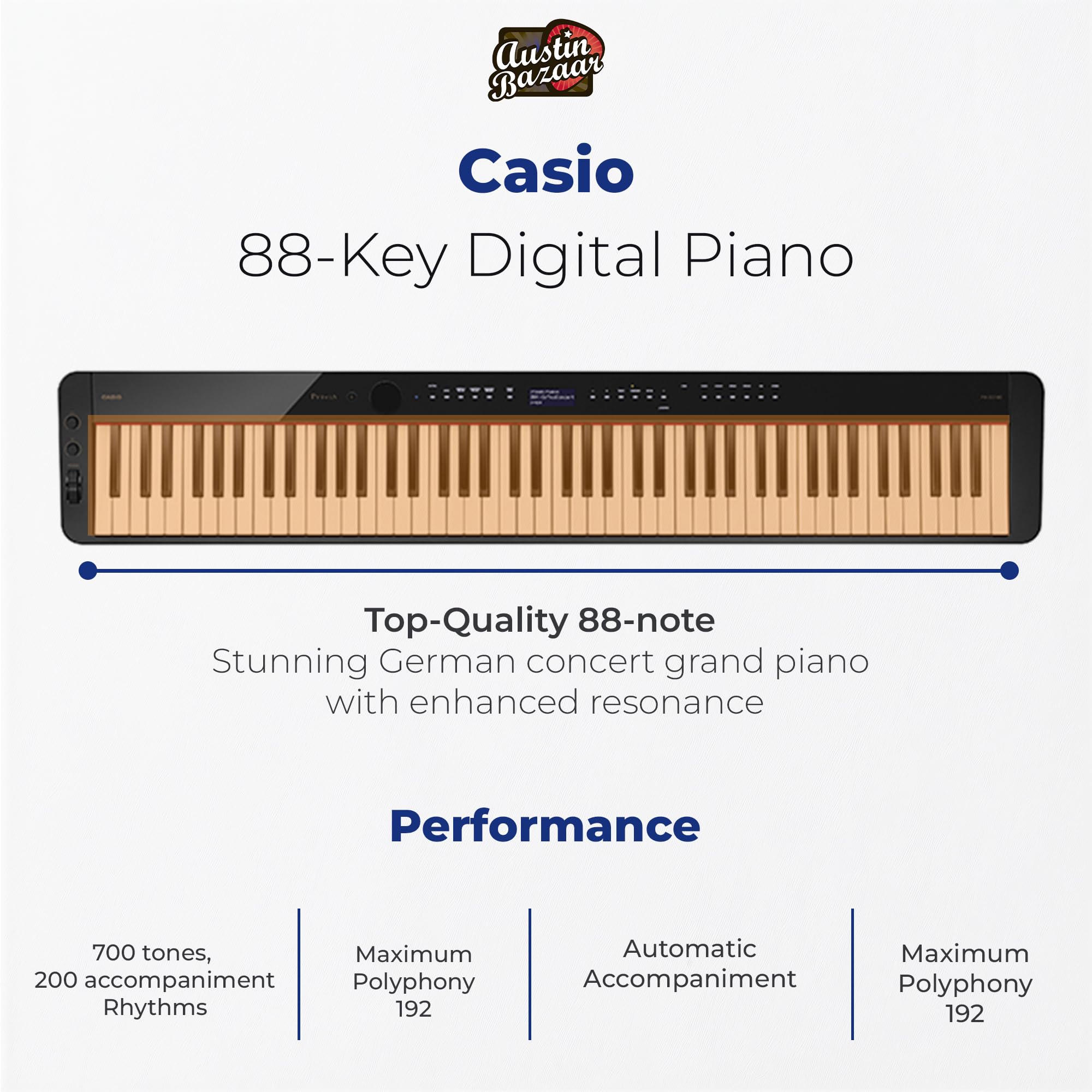 Amazon.com: Casio PX-S3100 Privia Digital Piano - Black Bundle