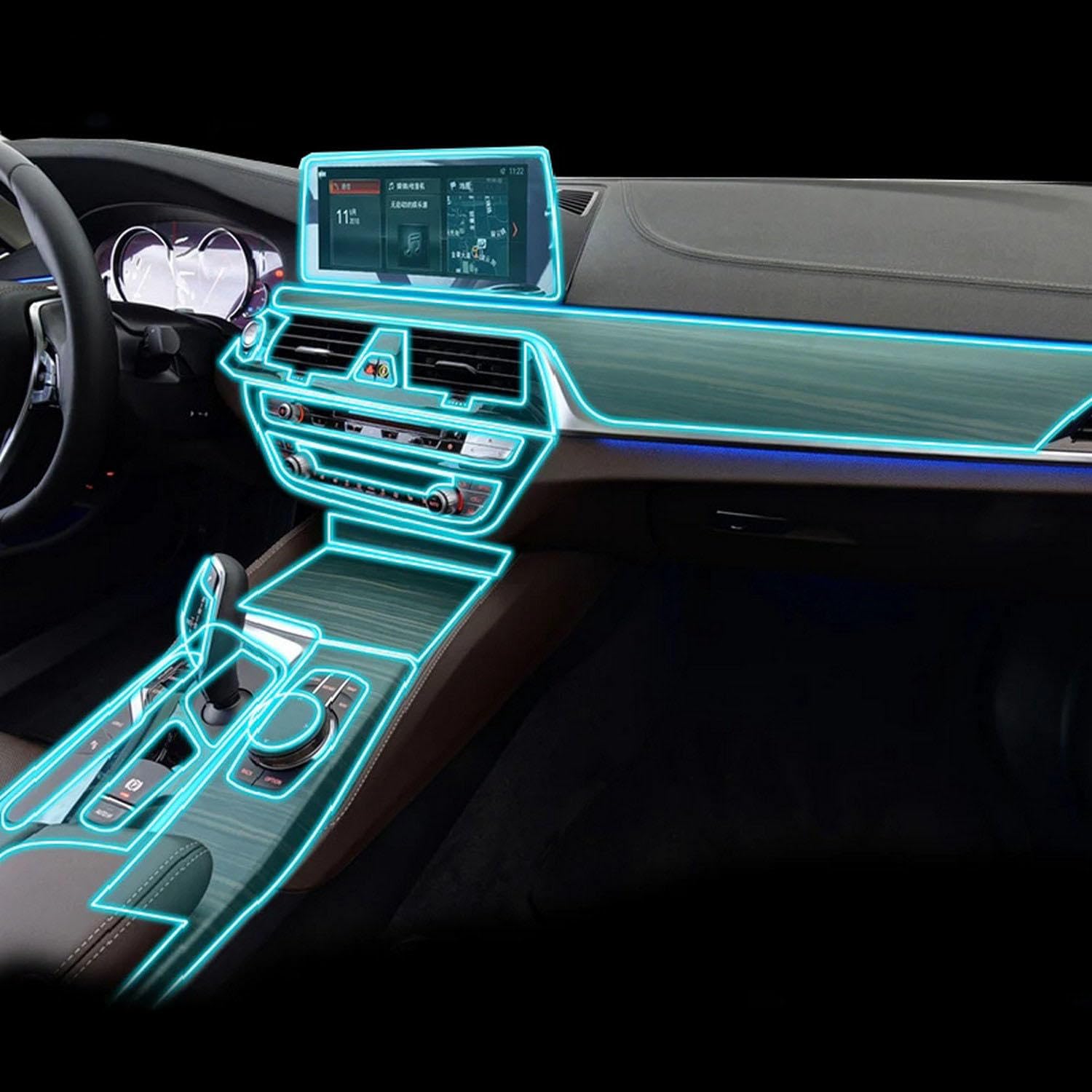 Film protecteur BMW M5 F90 console centrale TPU anti-rayures 2021-2023