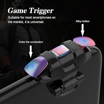 PartyKindom Game Trigger Pair Mobile Game Controller Accessories for Portable Handle Trigger Easy Install and Remove Does Not Map View or Side Buttons