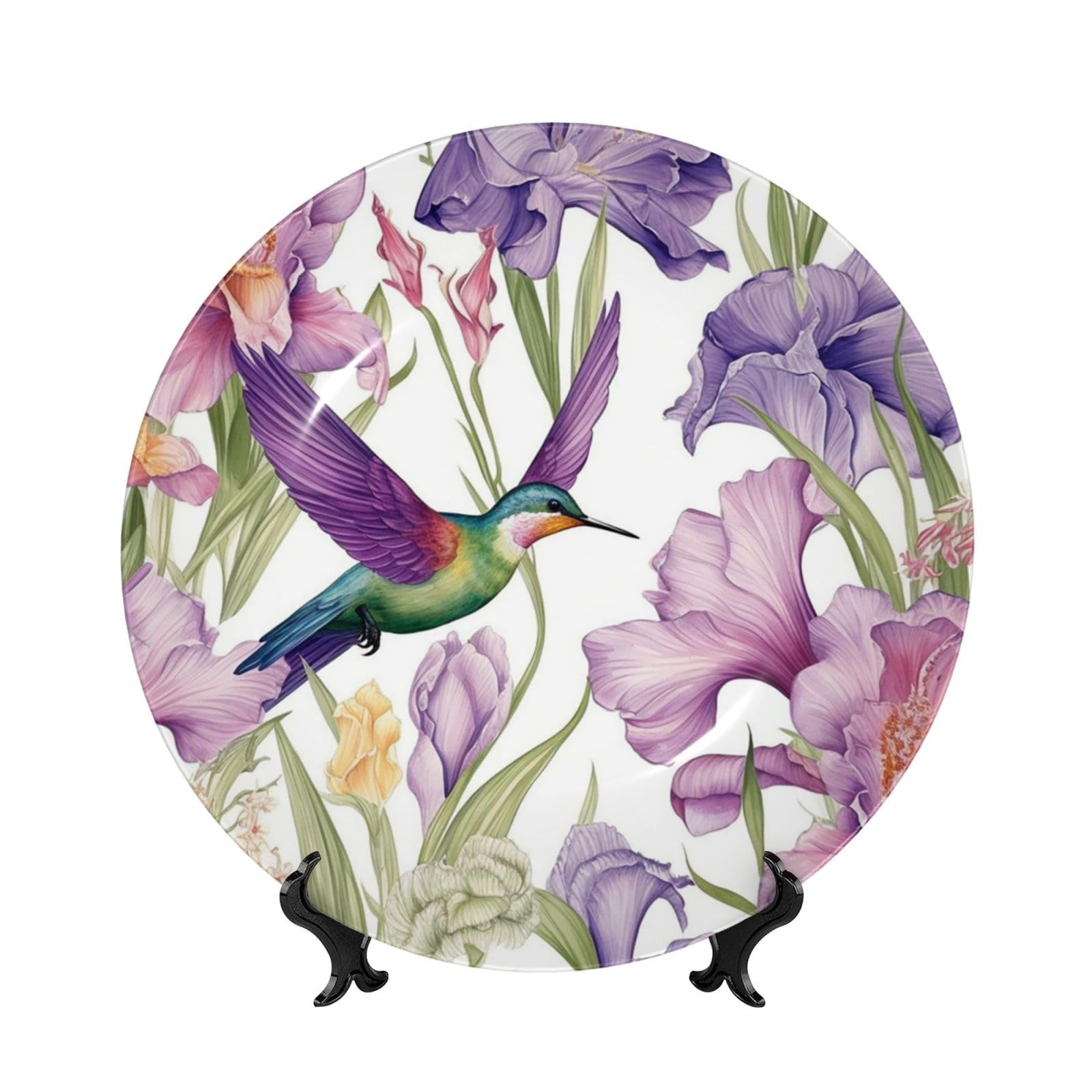 Assiette porcelaine anglaise colibris pour habiller un mur vide