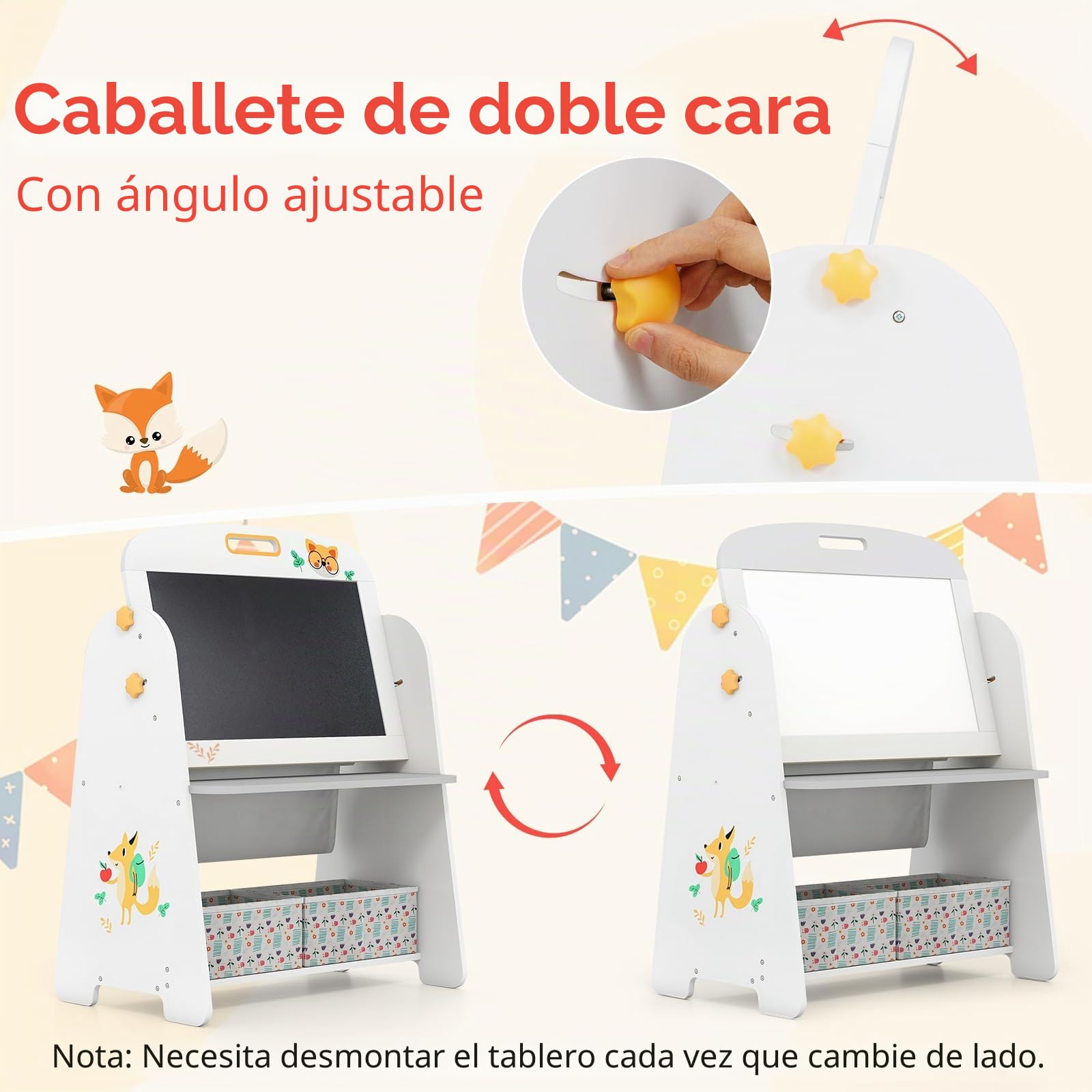 LIFEZEAL Juego de Mesa y Silla Infantil de Madera, Mesa Actividades Multifuncional con Diseño Ergonómico y Bloques de Construcción, Muebles Seguros para Niños de 1 a 5 Años (Blanco grisáceo)
