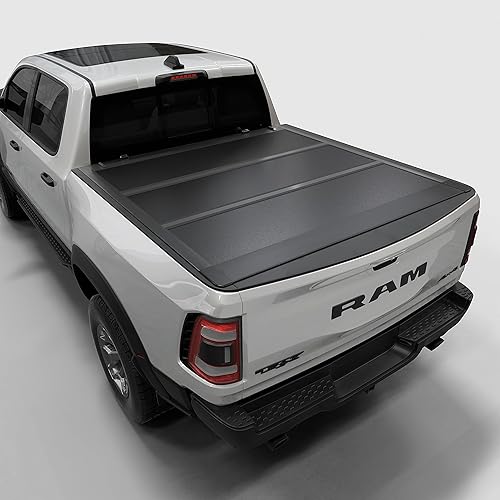 Low Profile Hard Folding Truck Bed Tonneau Cover Fits 2009-2026 Dodge Ram 1500 New Body Style (Not for Classic Body) 5'7" Bed Without Ram Box (67.4")