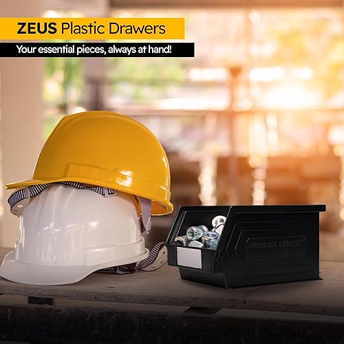 Miniatura 7 de Contenedores de almacenamiento de plástico, colgantes, apilables, organizadores de almacenamiento para almacenes, talleres, 9 x 5 x 5 pulgadas,