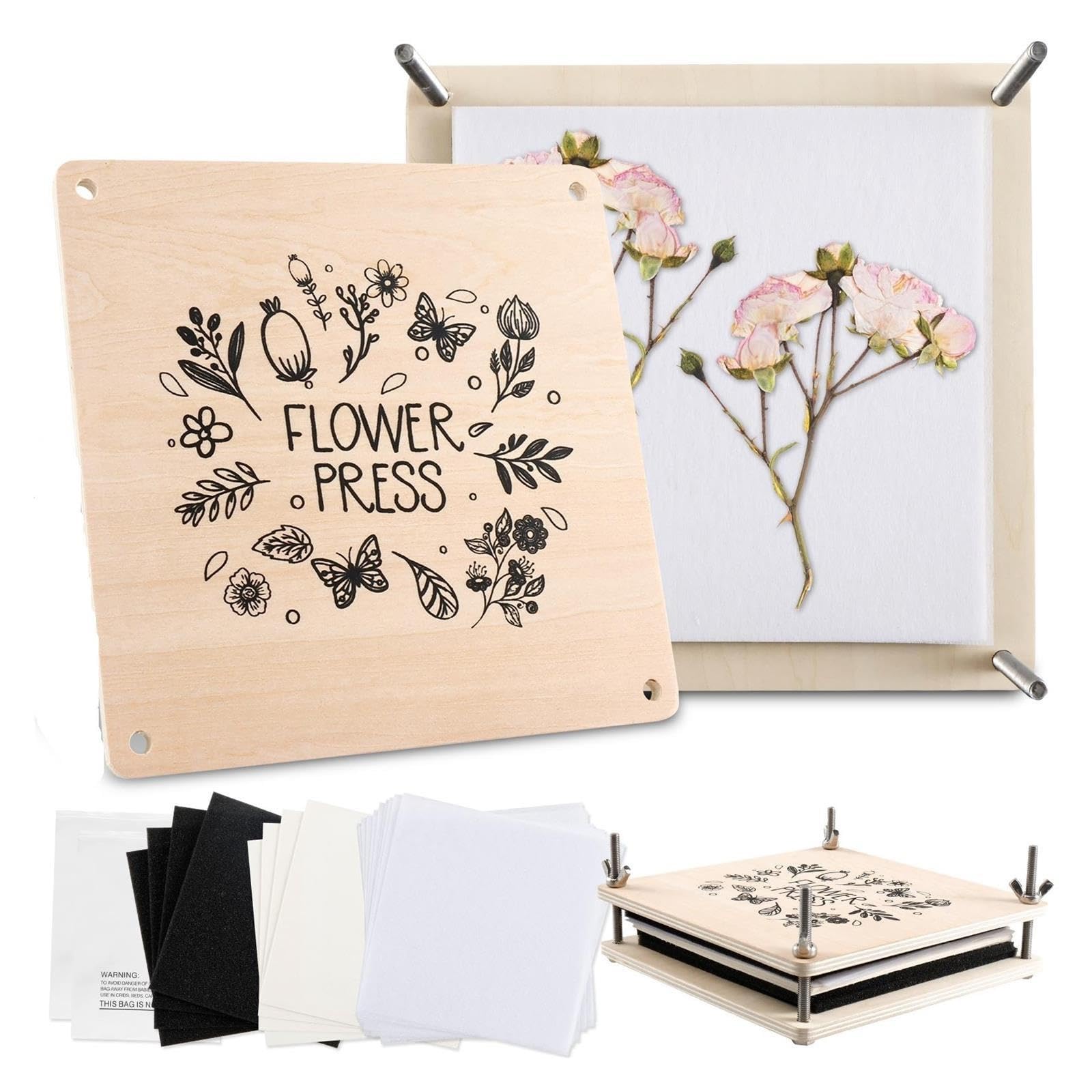 XUCZHAI Kit Pressa for Fiori In Legno Riutilizzabile