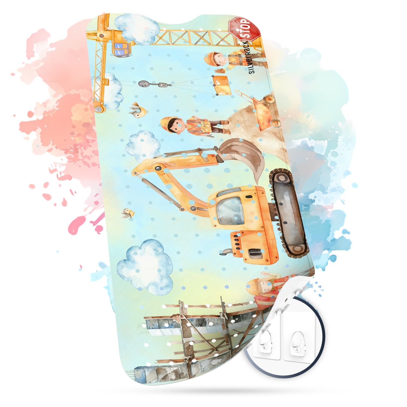 SilverRack Tappetino antiscivolo per vasca da bagno per bambini [100x40cm] - Tappetino antiscivolo per vasca da bagno senza BPA - Tappetino da bagno per bambini - per neonati e bambini - Tappetino