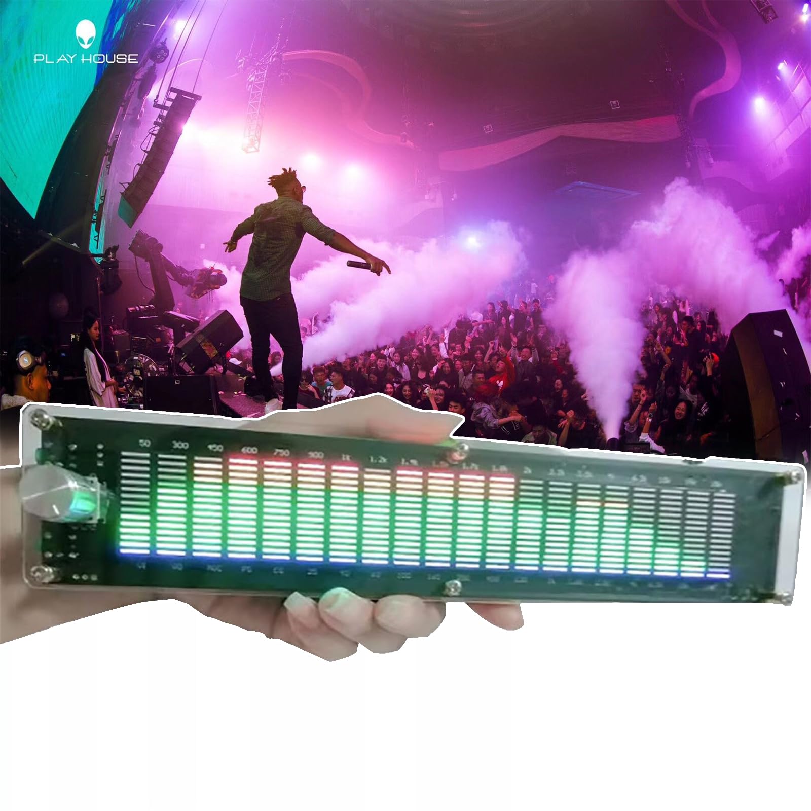 Indicador de espectro musical con ecualizador de pantalla LED y USB