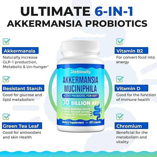 Miniatura 4 de Probióticos Akkermansia para mujeres y hombres, 60 unidades-1