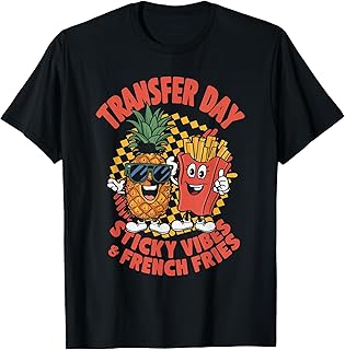 Groovy Transfer Day Sticky Vibes IVF Couple Embryo T-Shirt