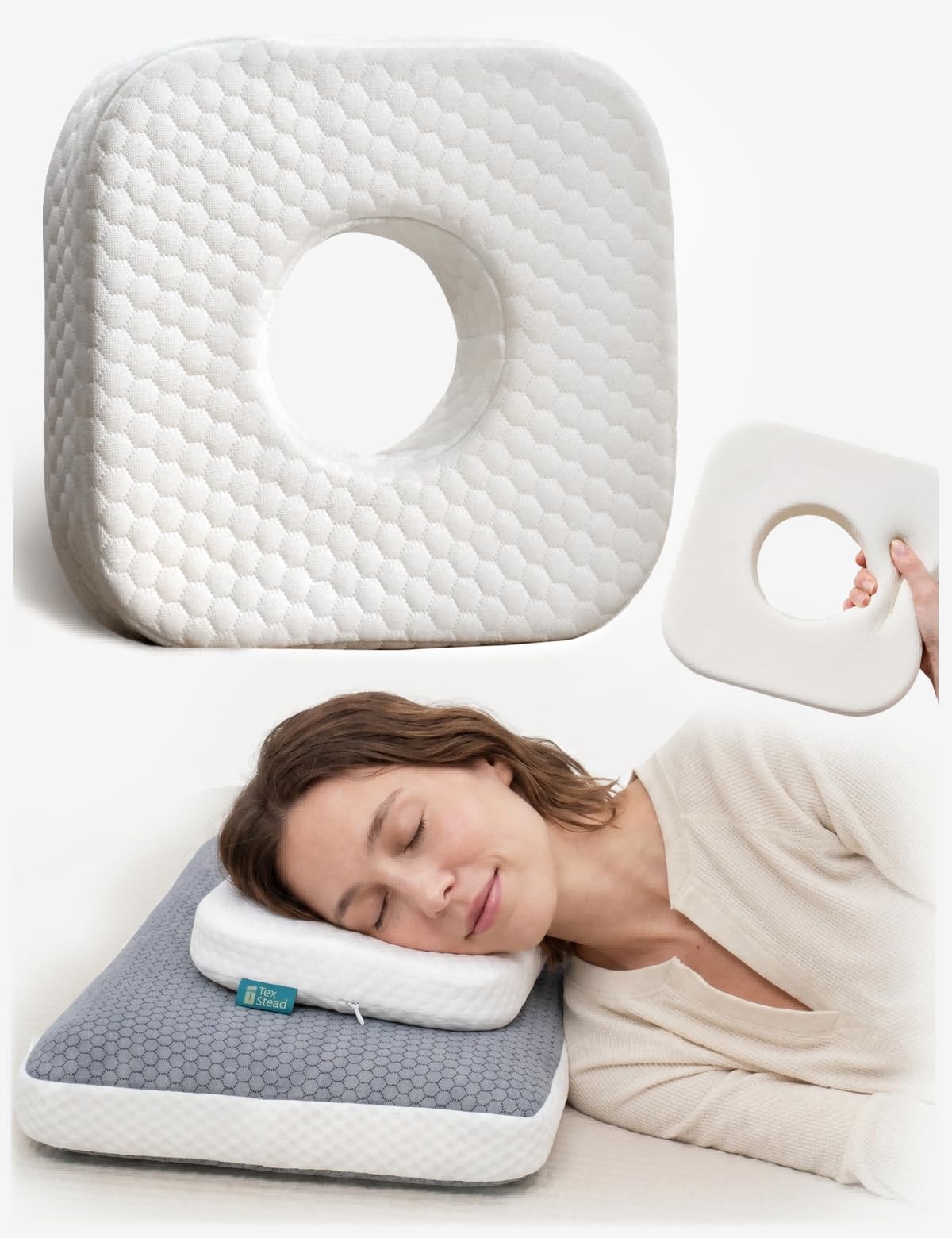 TEXSTEAD Cooling Ear Relief Pillow White