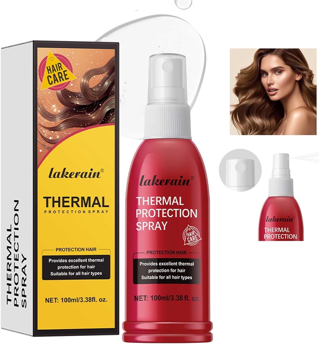 NALACALHeat Protection Spray for Hair, Hair Heat Protectant Spray with Hydrolyzed Keratin - Professional Grade Thermal Protector, Leave-in Conditioner, Anti-frizz, and Shine Spray