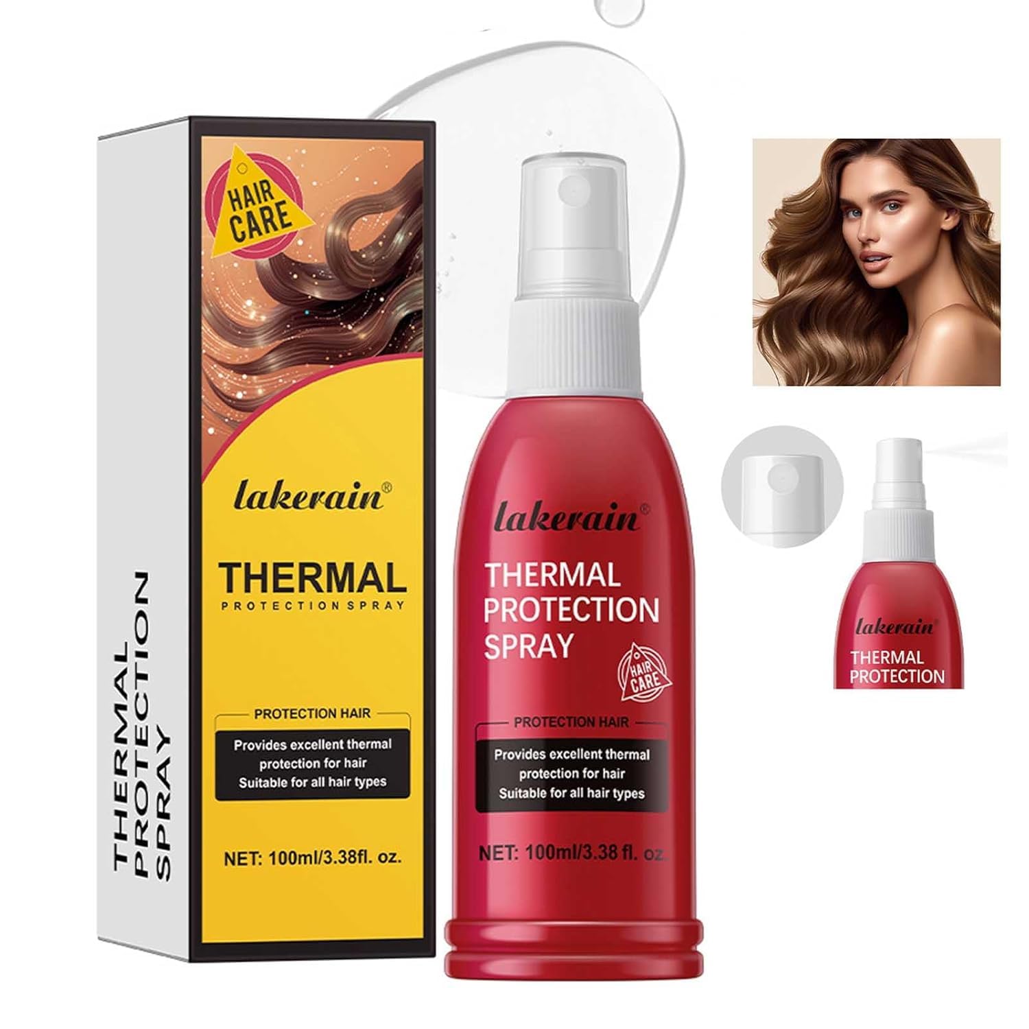 NALACALHeat Protection Spray for Hair, Hair Heat Protectant Spray with Hydrolyzed Keratin - Professional Grade Thermal Protector, Leave-in Conditioner, Anti-frizz, and Shine Spray