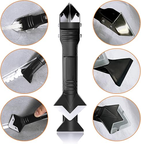 Miniatura 2 de Herramienta de calafateo de silicona, 3 en 1 herramienta de eliminación de silicona, herramienta de acabado compuesto de esmaltado, herramienta de
