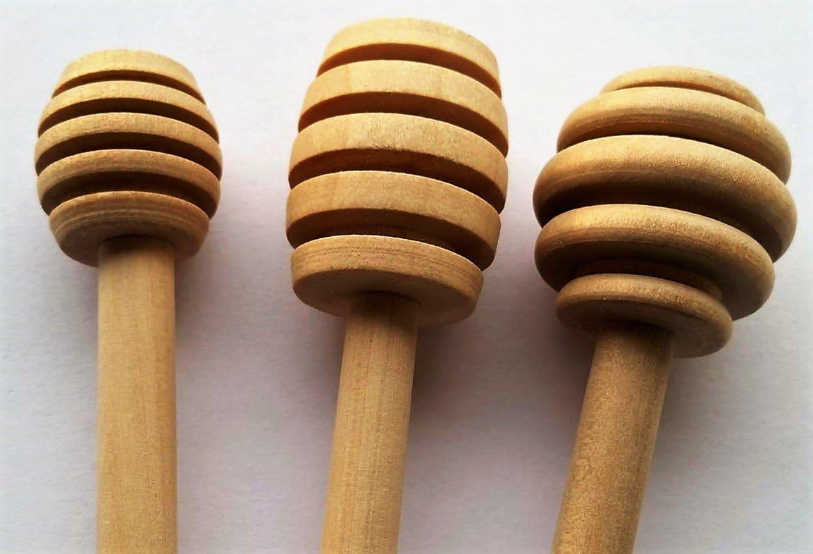Kiri Honey - Honey Dippers Pack of 3 Different Sizes - Simple, Wooden drizzlers, Spoons, dibbers, Servers for Thick Sauce - Honey, Chocolate, Golden Syrup