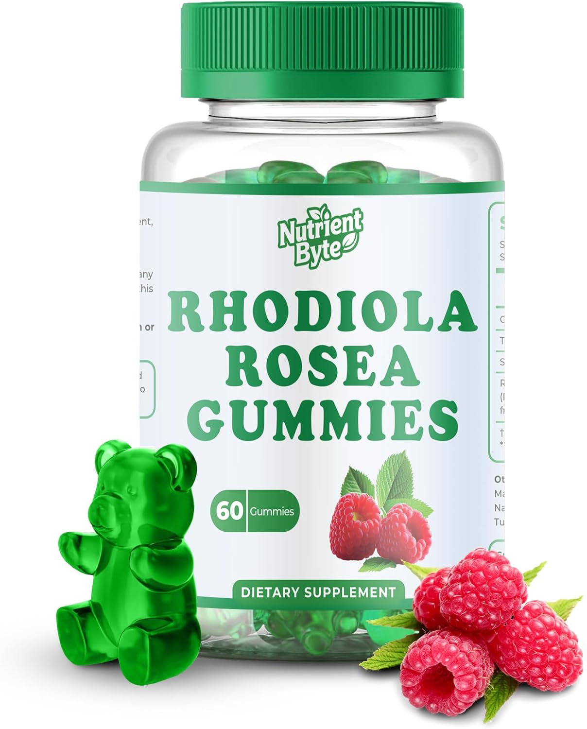 Rhodiola Rosea Gummies 1500mg – Vegan Sugar-Free Adrenal Support Supplement for Stress, Energy, Mood & Focus – Cortisol Balance Adaptogen – Non-GMO Herbal Chews – 60 Count