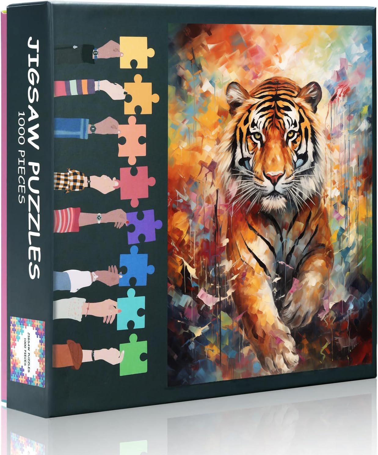 Puzzles for Adults 1000 Pieces, Vibrant Tiger Jigsaw Puzzles, Adult Puzzle for Adults, Educational Fun Games or Toys for Elders Friends 20X27 INCH