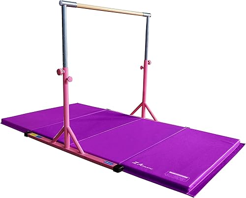 Z ATHLETIC Kip Bar y esterilla de gimnasia plegable, 4 pies x 8 pies x 2 pulgadas