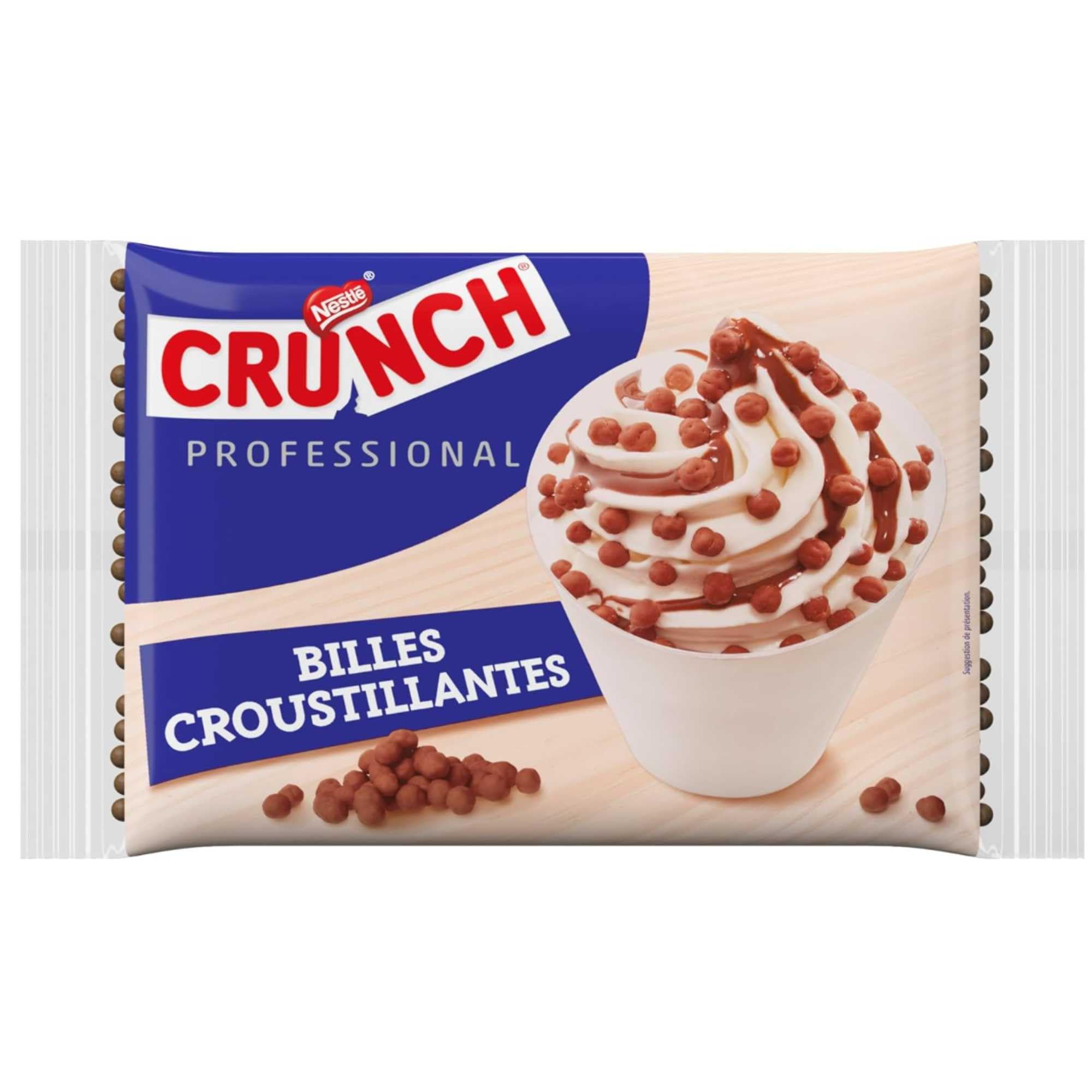NESTLÉ PROFESSIONAL CRUNCH Topping | Billes De Chocolat Au Lait Croustillantes CRUNCH | Cacao Certifié Rainforest Alliance | Le Goût et Croustillant CRUNCH Pour Agrémenter Vos Desserts | Sachet 400g