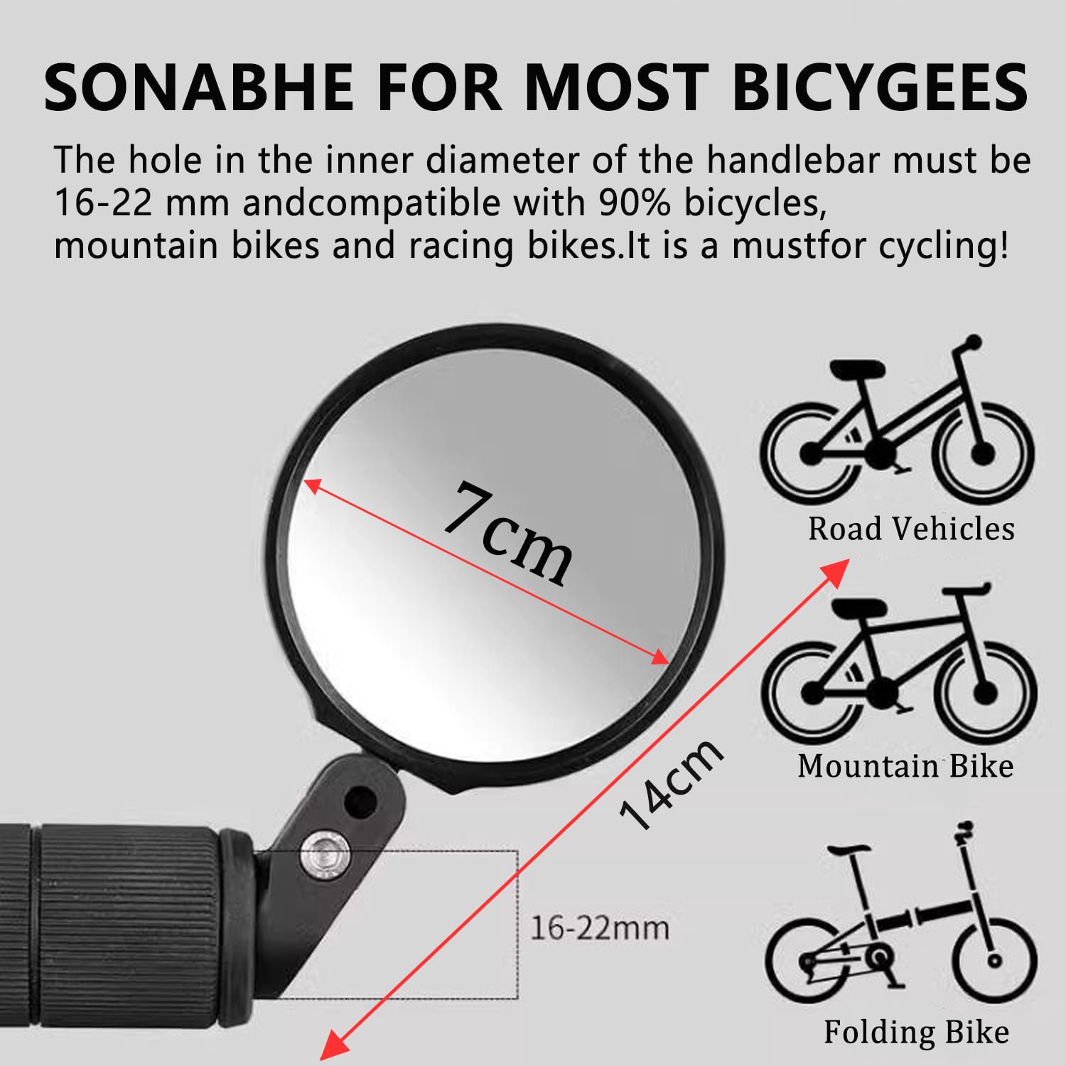 2 Pezzi Specchi Per Bici Da Strada Specchietto Retrovisore Ruotabile A 360 Gradi Specchietto Retrovisore Per Bicicletta Per Scooter Elettrico Manubr 93834306 - Foto 8