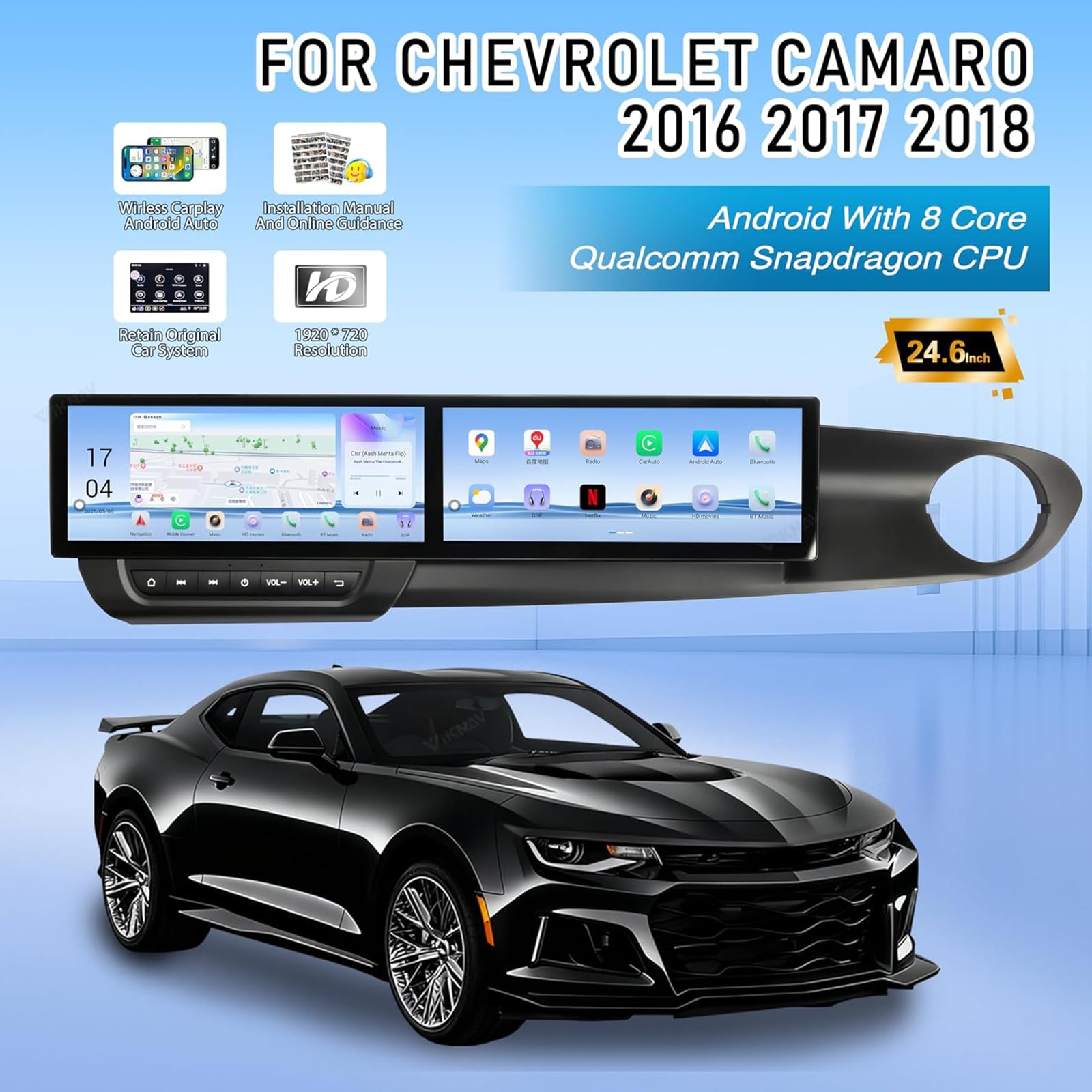Aktualizacja radia samochodowego dla Chevrolet Chevy Camaro 2016-2019