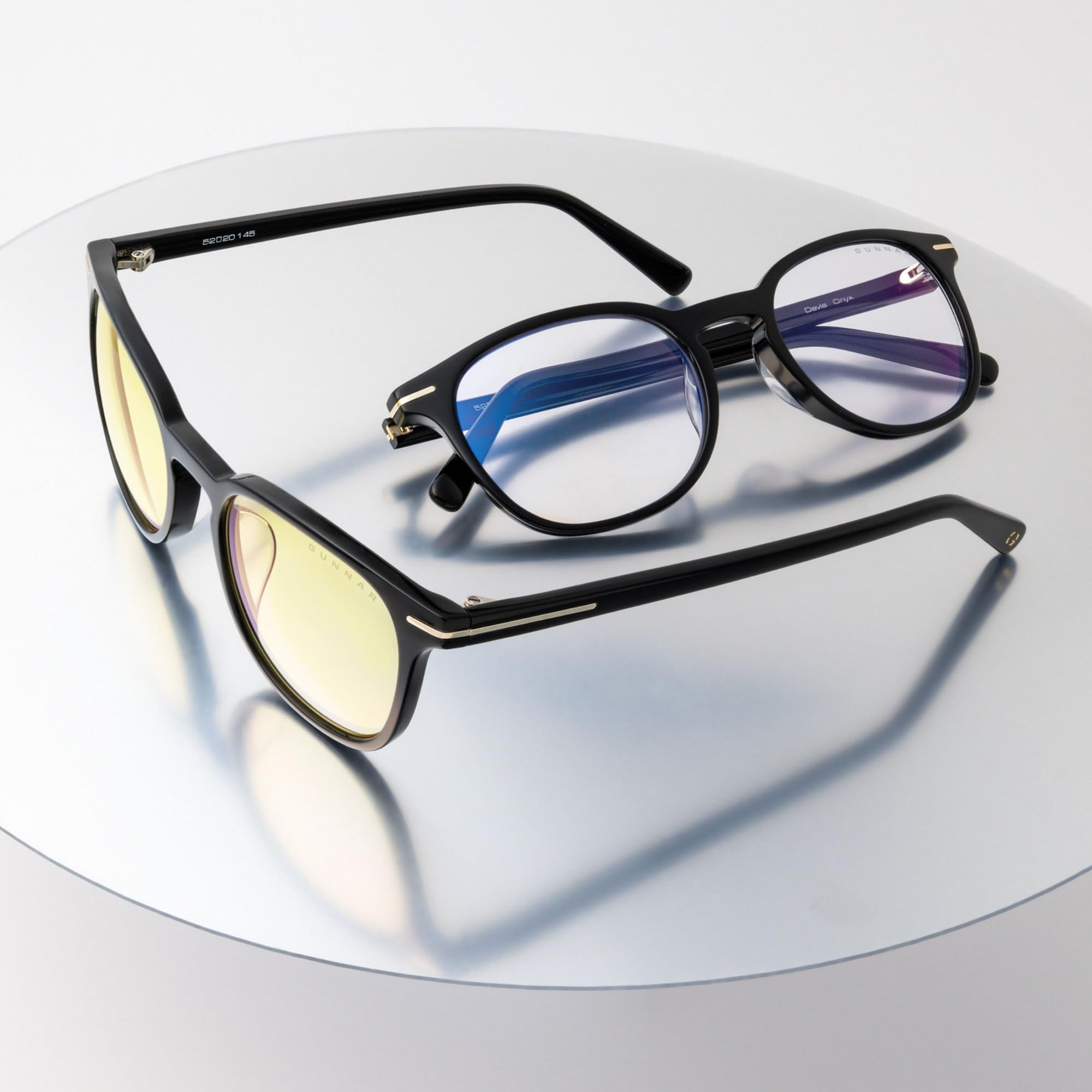 Gunnar Blaulichtfilter-Brille - Davis - Onyx - Clear | Computer-/Gaming-Brille - Davis - Onyx - Clear - 35 % Blaulicht- & 100 % UV-Schutz - Patentierte Technologie
