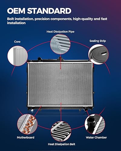 Miniatura 2 de KAX Radiador de motor de automóvil CU13041, compatible con Escape 3.0L 2008-2012, Mariner 3.0L 2009-2011, Tribute 3.0L 2008-2011