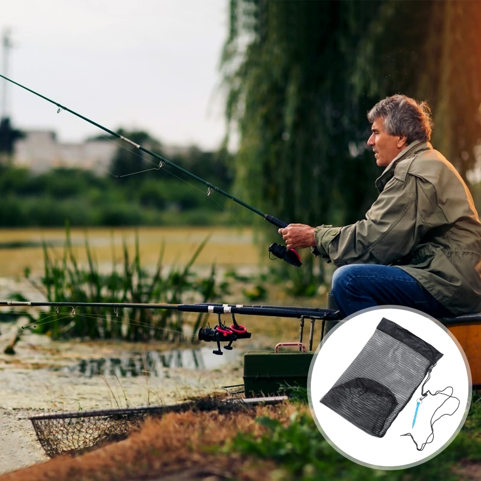 Sac Filet Réutilisable En Nylon - Léger, Extensible, Pour Pêche, Sport, Fruits, Légumes (3 Tailles)
