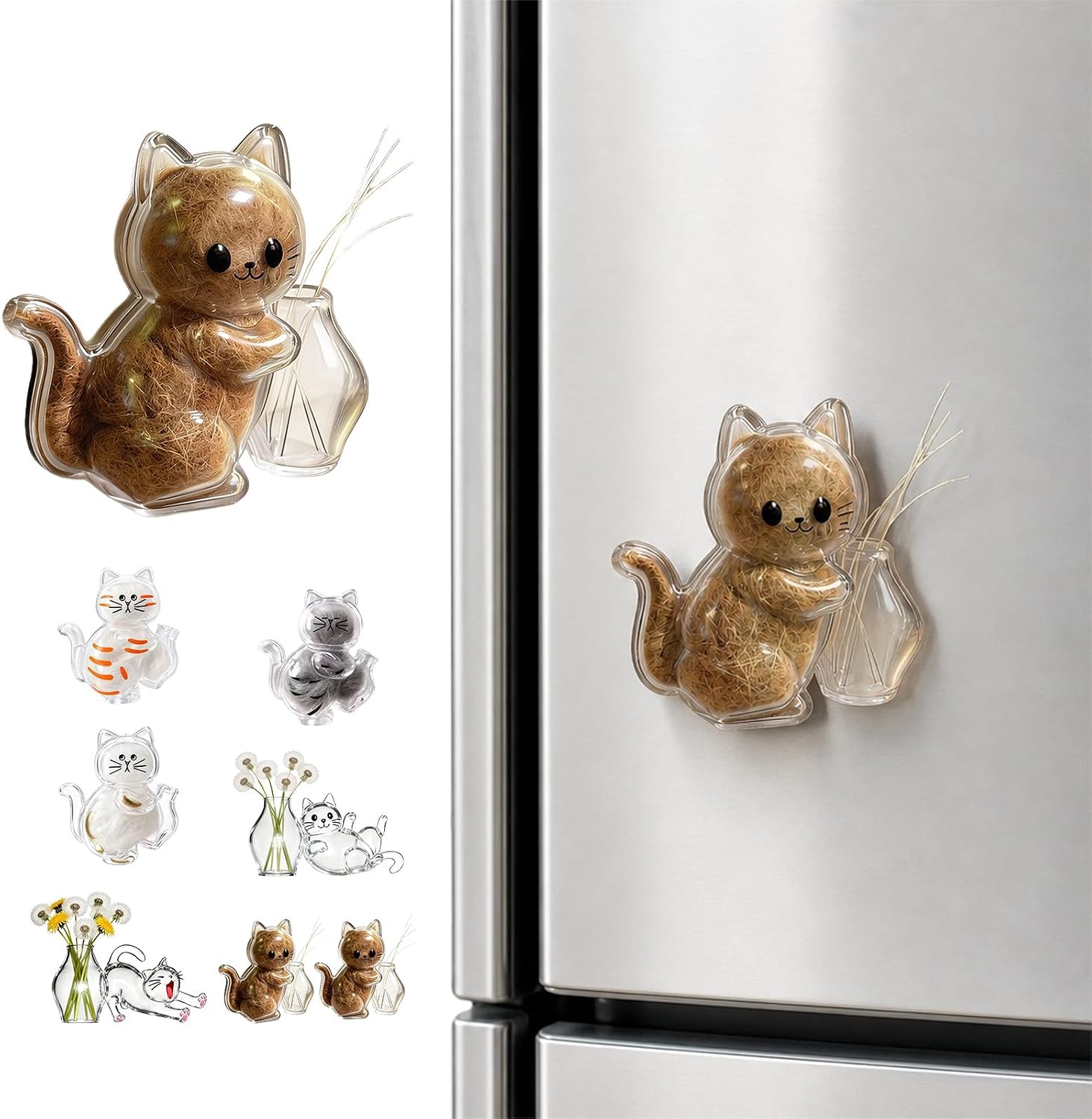 Pet Fur Whiskers Keepsake Storage Box - Transparent Mini Fridge Magnet