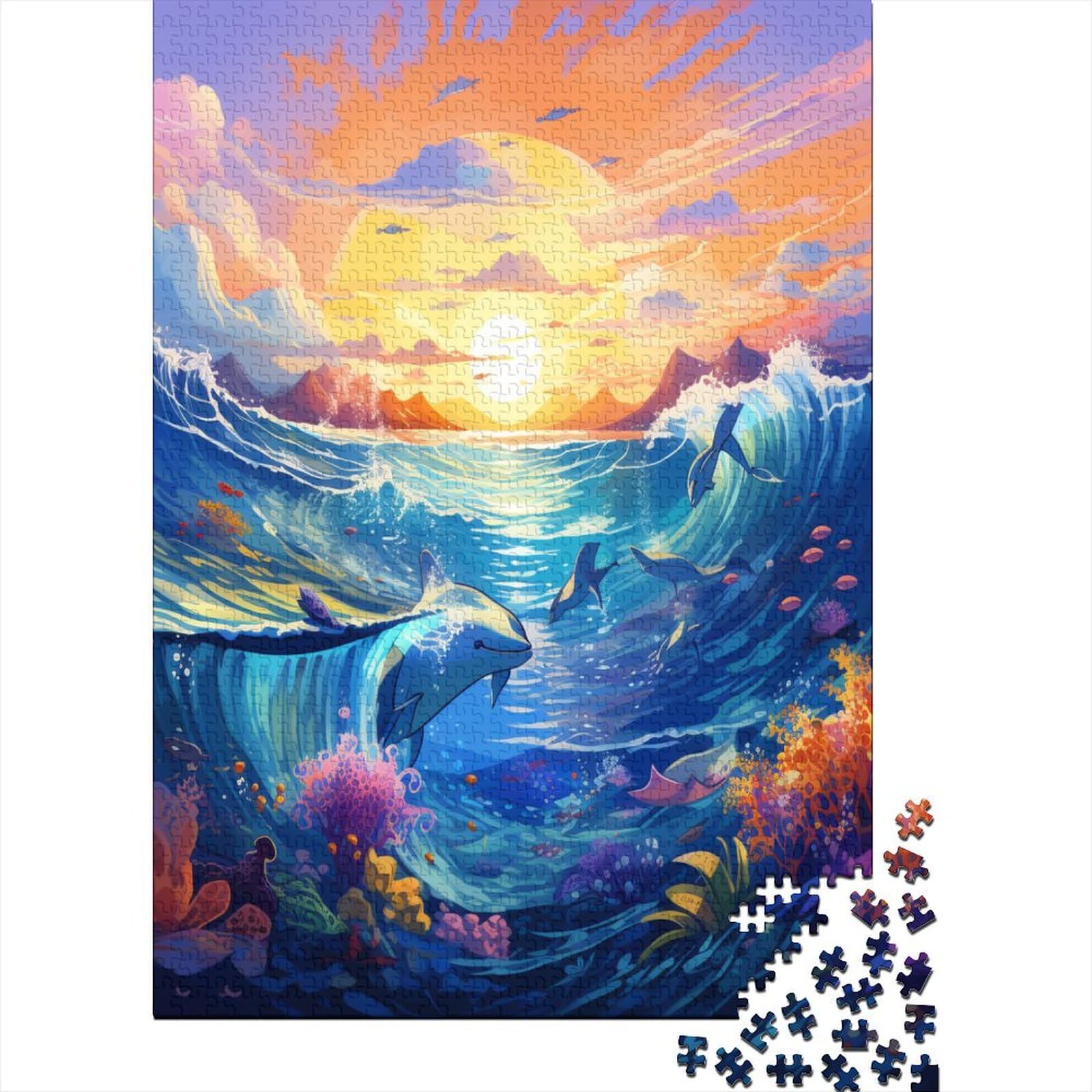 Puzzle 1000 Pezzi Per Adulti, Fantasia Ocean Sea Girl, Con Poster 1:1, Pezzi Con Lettere Sul Retro, 70x52 Cm