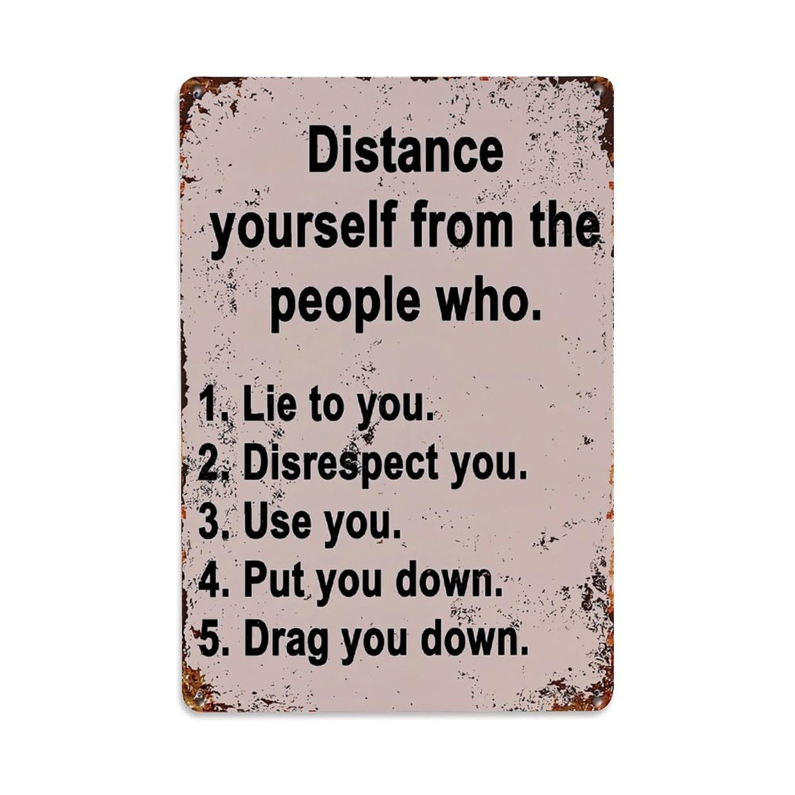 Jdfenggu Vintage Distance Yourself From People Who Retro Metal Tin Sign, Decor Art Poster For Bar, Home, Man Cave, Kitchen, Laundry Room Gift 8X12inch