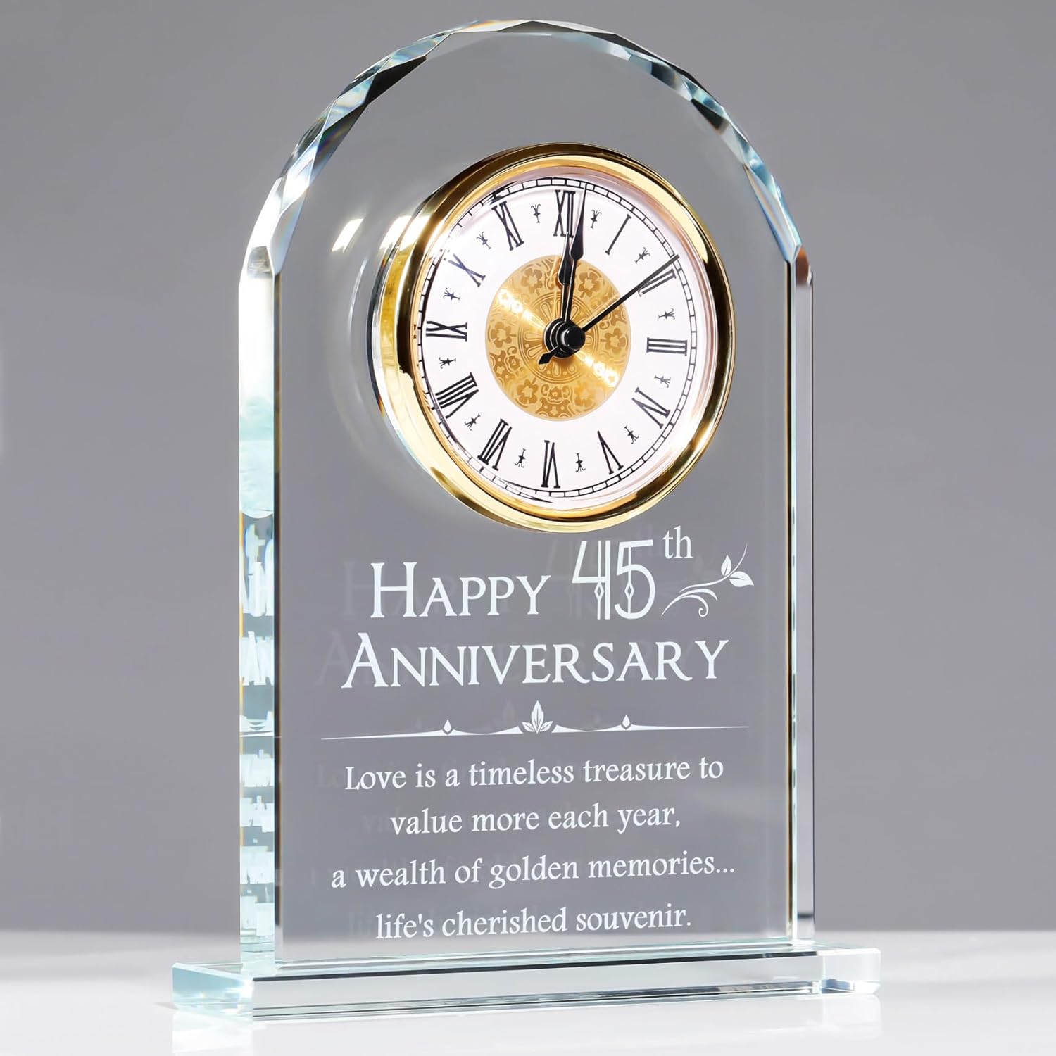 YWHL 70th Wedding Anniversary Clock Gifts for Parents Grandparents, 70th Wedding Anniversary Glass Keepsake for Couples, Meaningful 70 Years Marriage Party Home Decor (Battery not Included)