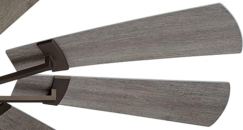 Miniatura 5 de Casa Vieja Molino de viento industrial de 72 pulgadas para interiores y exteriores, ventilador de techo con luz LED regulable, control remoto de