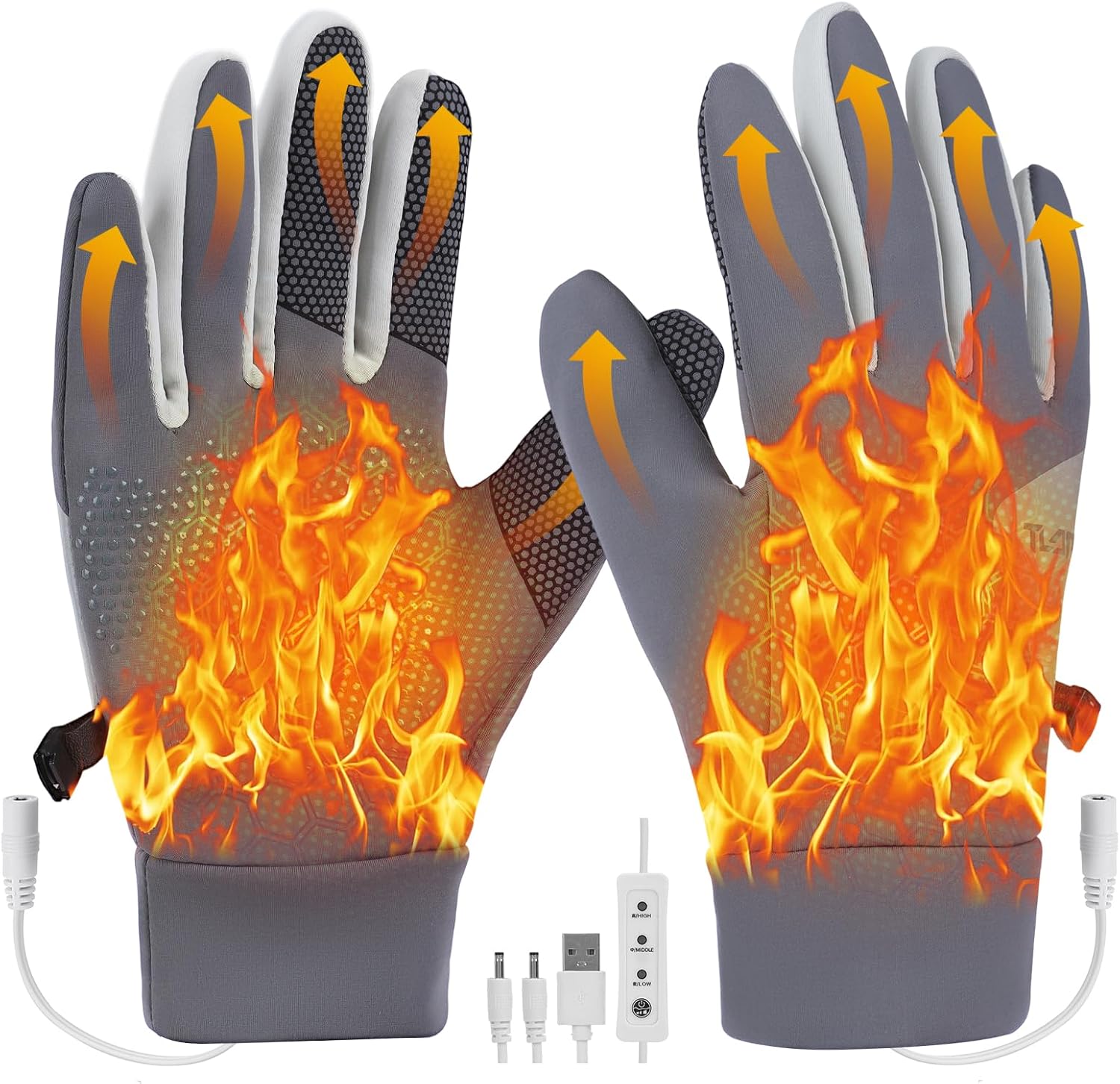Jhua Heated Gloves for Men Women Winter Warm Gloves for Cold Weather Work
