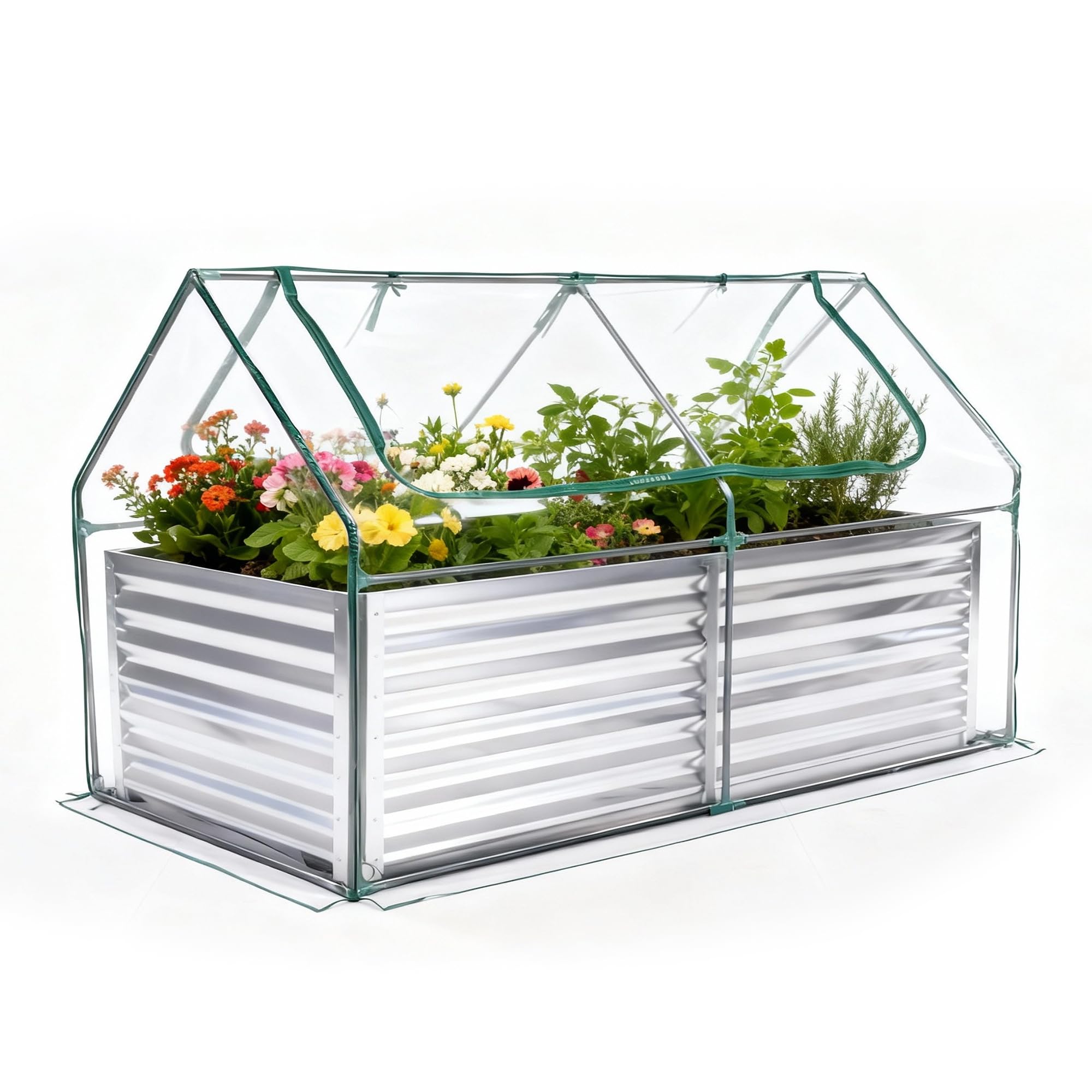 DUMOS 6x3x2 ft Galvanized Raised Garden Bed
