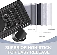 Vista 3 de CHEFMADE Juego de utensilios para hornear, 7 piezas antiadherentes de cocina para hornear de acero al carbono, utensilios para hornear