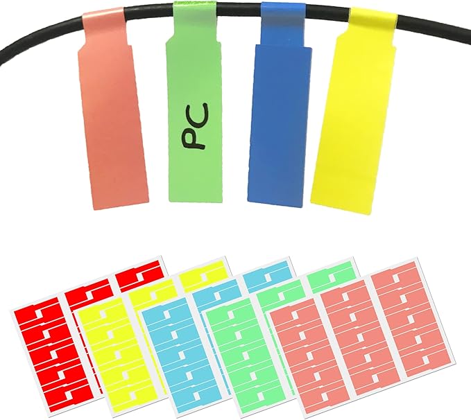 Mexgcom Kabeletiketten Set - 42 Stück Wiederverwendbare Kabelmarker Mit Klettverschluss