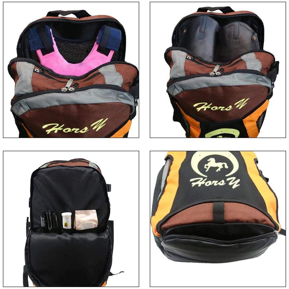 TentHome Sac Equitation Rangement Enfant Fille, Sac a Dos d'equitation pour Equipement Botte et Casque, Sac Équitation Professionnel Grande Capacité, Cadeau Equitation Fille Femme