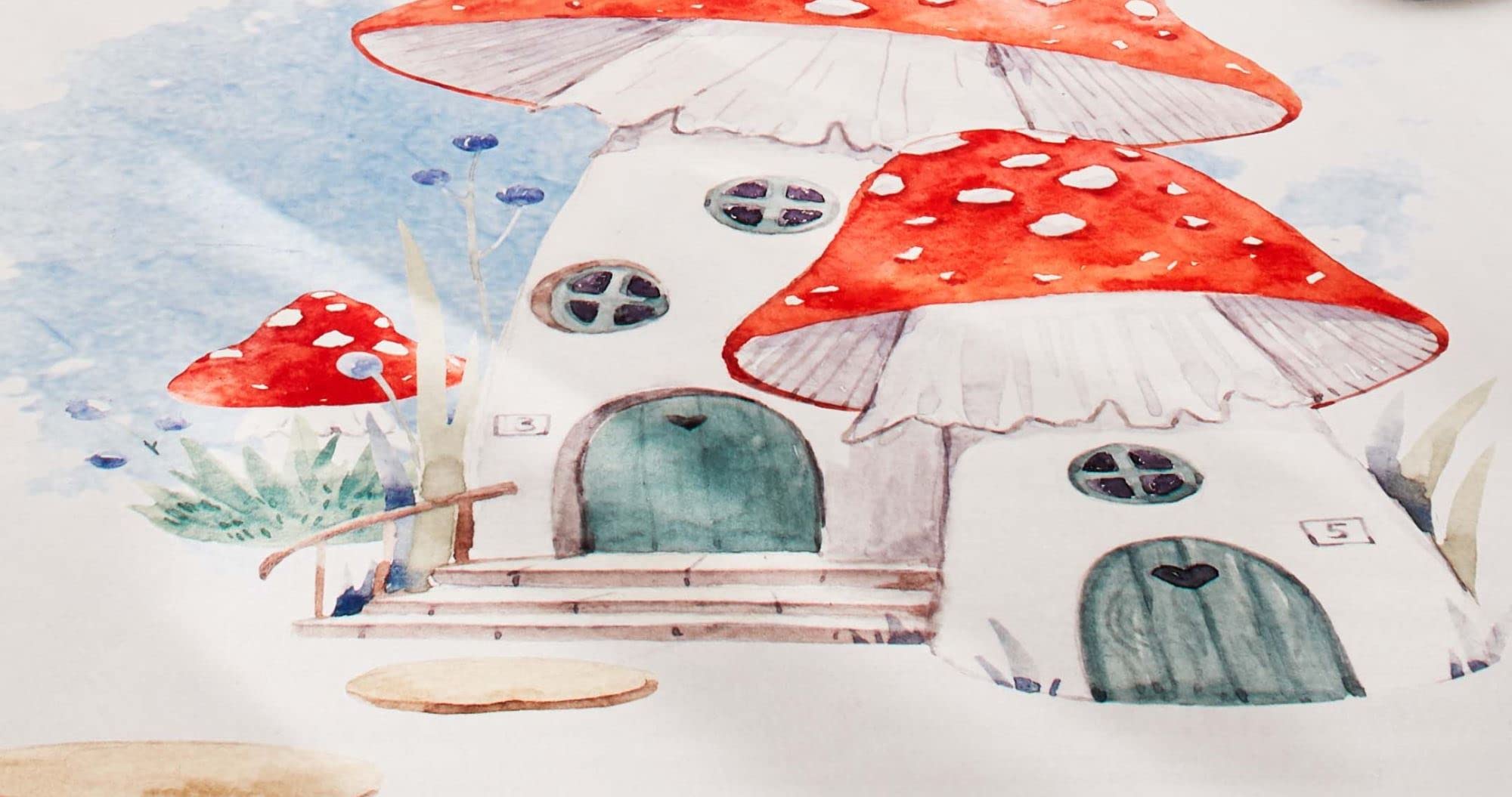 Steffensmeier Kinderteppich Tiere für Mädchen und Jungen Sweet Dreams Collection Pilzhaus, Größe: 140x200 cm